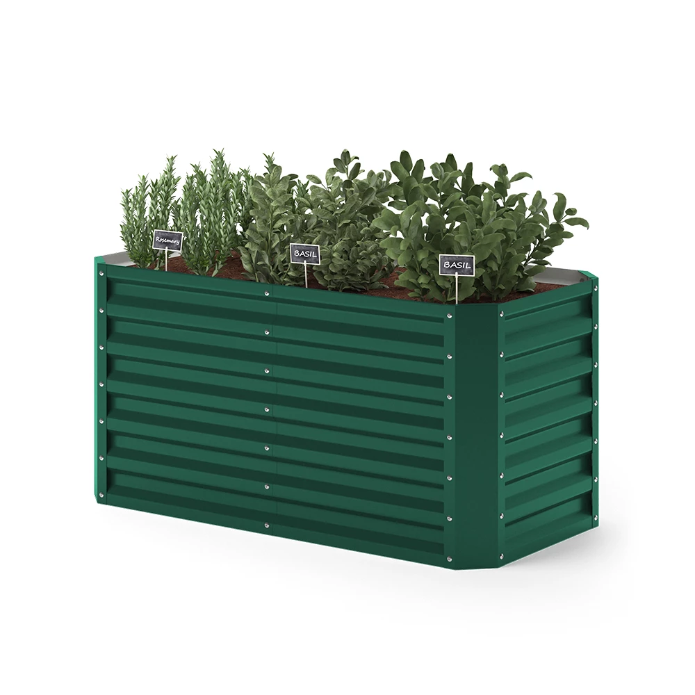 ok-Living Hochbeet Kräuterbeet Gemüsebeet rechteckig 120x60x60cm (LxBxH) grün Pflanzkasten Frühbeet Aufzucht Beet Garten