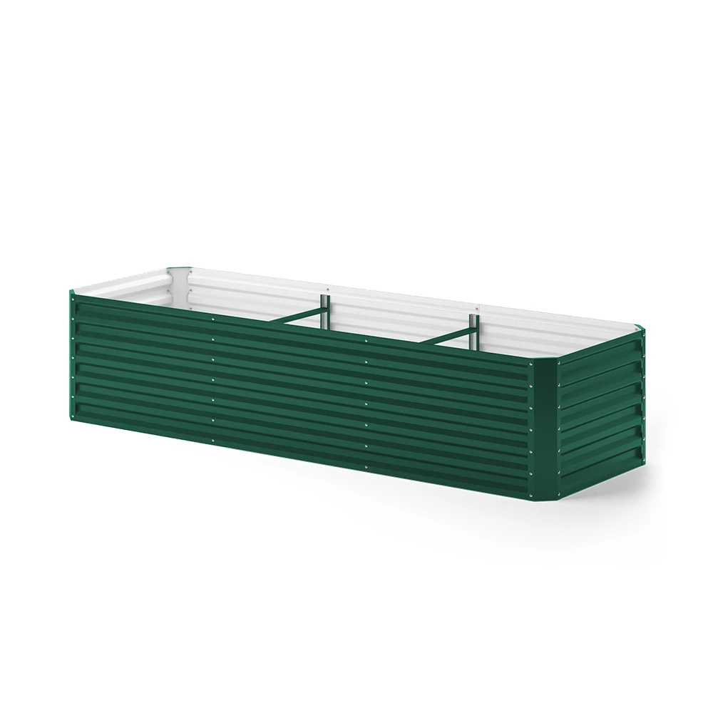 Ok-Living Hochbeet Kräuterbeet Gemüsebeet rechteckig 270x90x60cm (LxBxH) grün Pflanzkasten Frühbeet Aufzucht Beet Garten