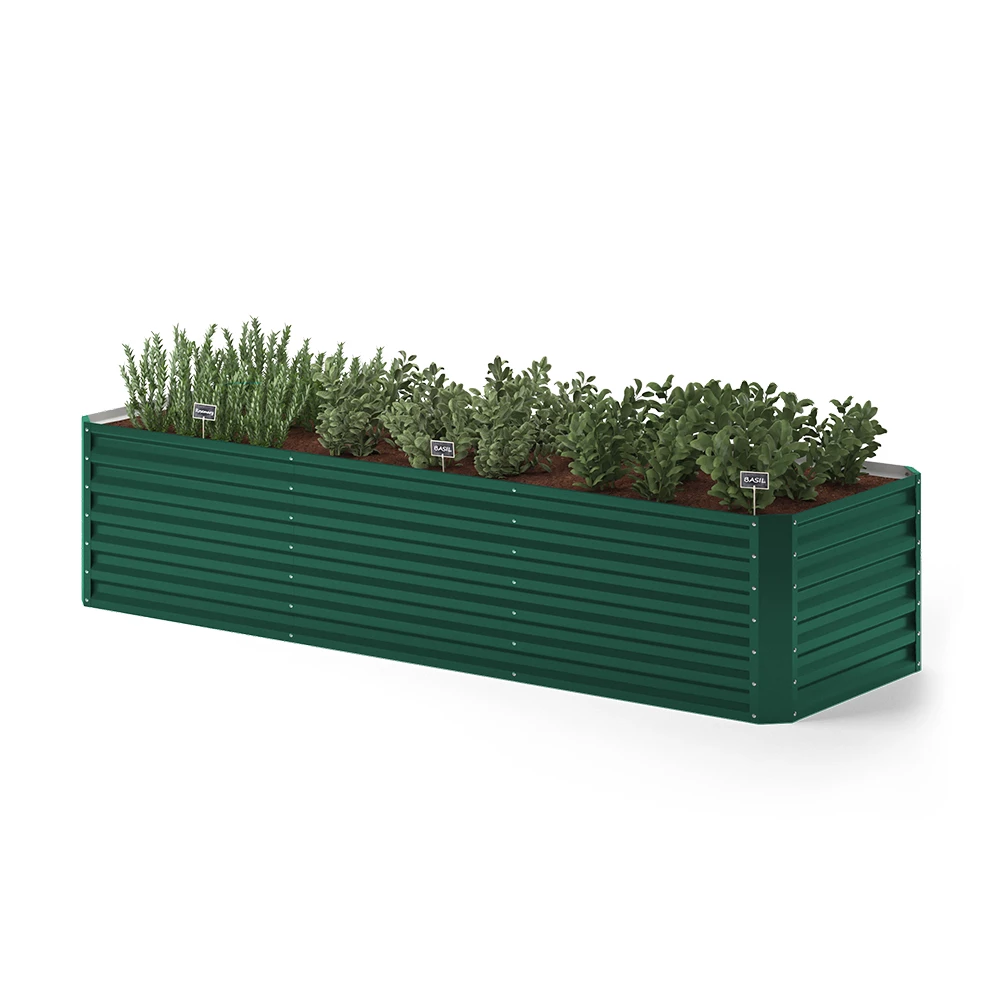 ok-Living Hochbeet Kräuterbeet Gemüsebeet rechteckig 270x90x60cm (LxBxH) grün Pflanzkasten Frühbeet Aufzucht Beet Garten