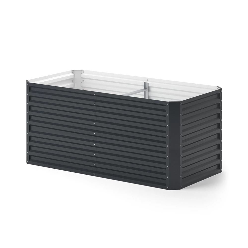 Ok-Living Hochbeet Kräuterbeet Gemüsebeet rechteckig 180x90x80cm (LxBxH) anthrazit Pflanzkasten Frühbeet Aufzucht Beet Garten
