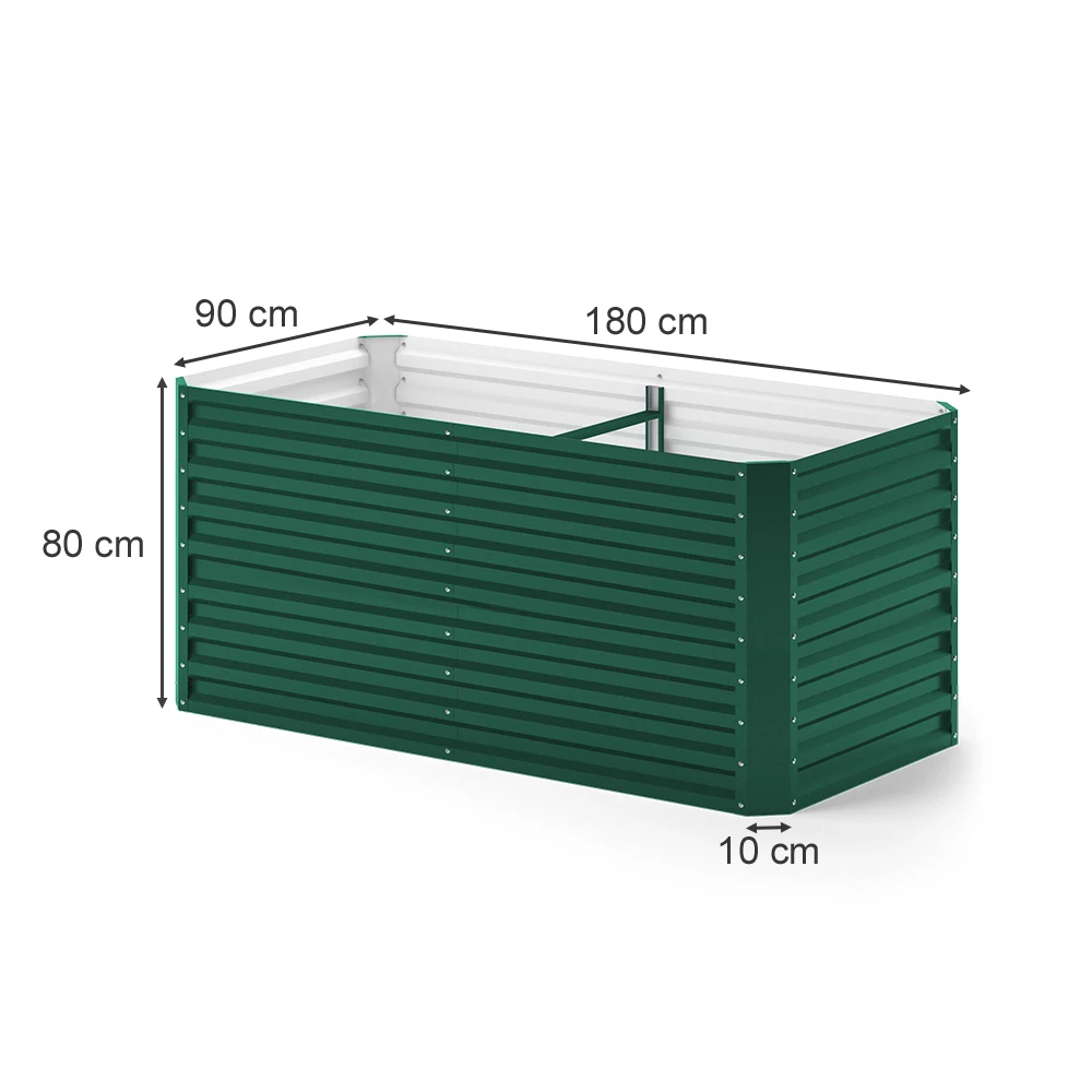 ok-Living Hochbeet Kräuterbeet Gemüsebeet rechteckig 180x90x80cm (LxBxH) grün Pflanzkasten Frühbeet Aufzucht Beet Garten