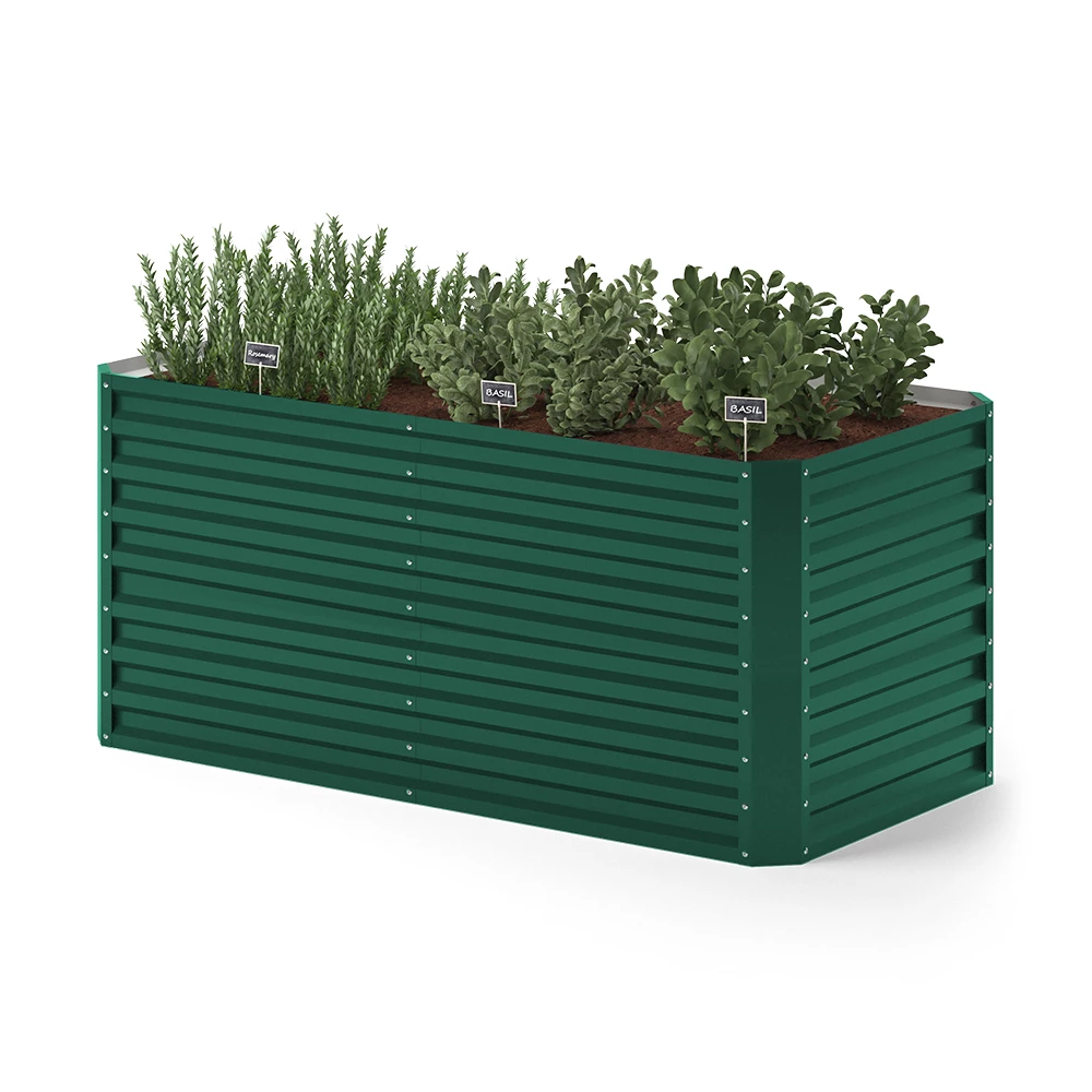 ok-Living Hochbeet Kräuterbeet Gemüsebeet rechteckig 180x90x80cm (LxBxH) grün Pflanzkasten Frühbeet Aufzucht Beet Garten
