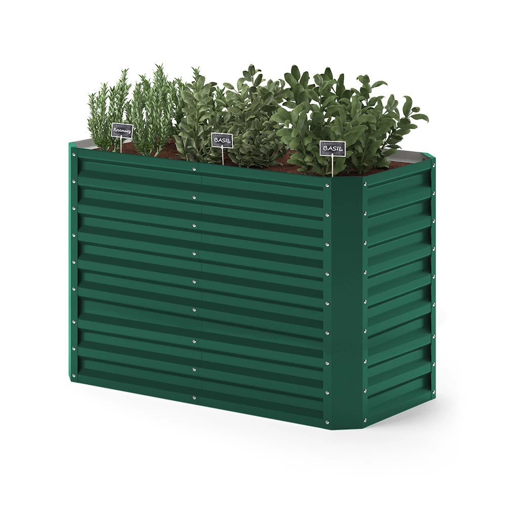 ok-Living Hochbeet Kräuterbeet Gemüsebeet rechteckig 120x60x80cm (LxBxH) grün Pflanzkasten Frühbeet Aufzucht Beet Garten
