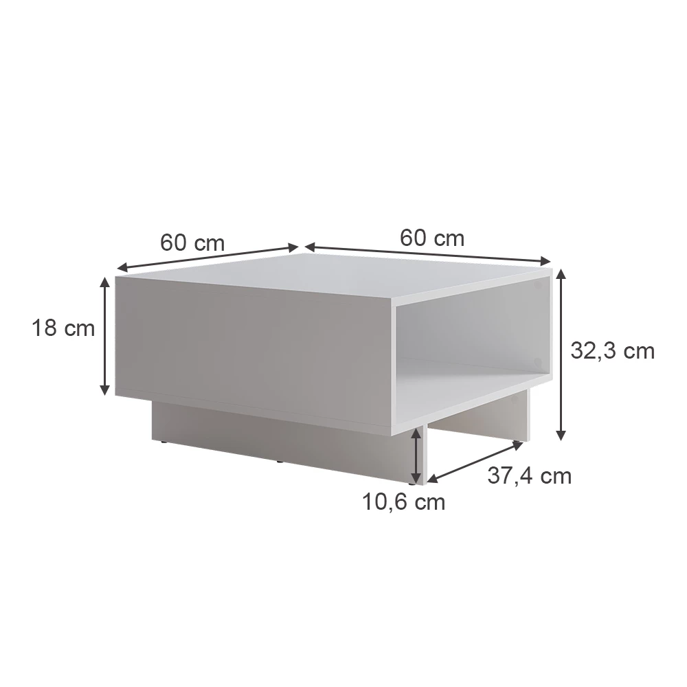 Vicco Masuta de cafea Alb 60x32,3 cm, Luka