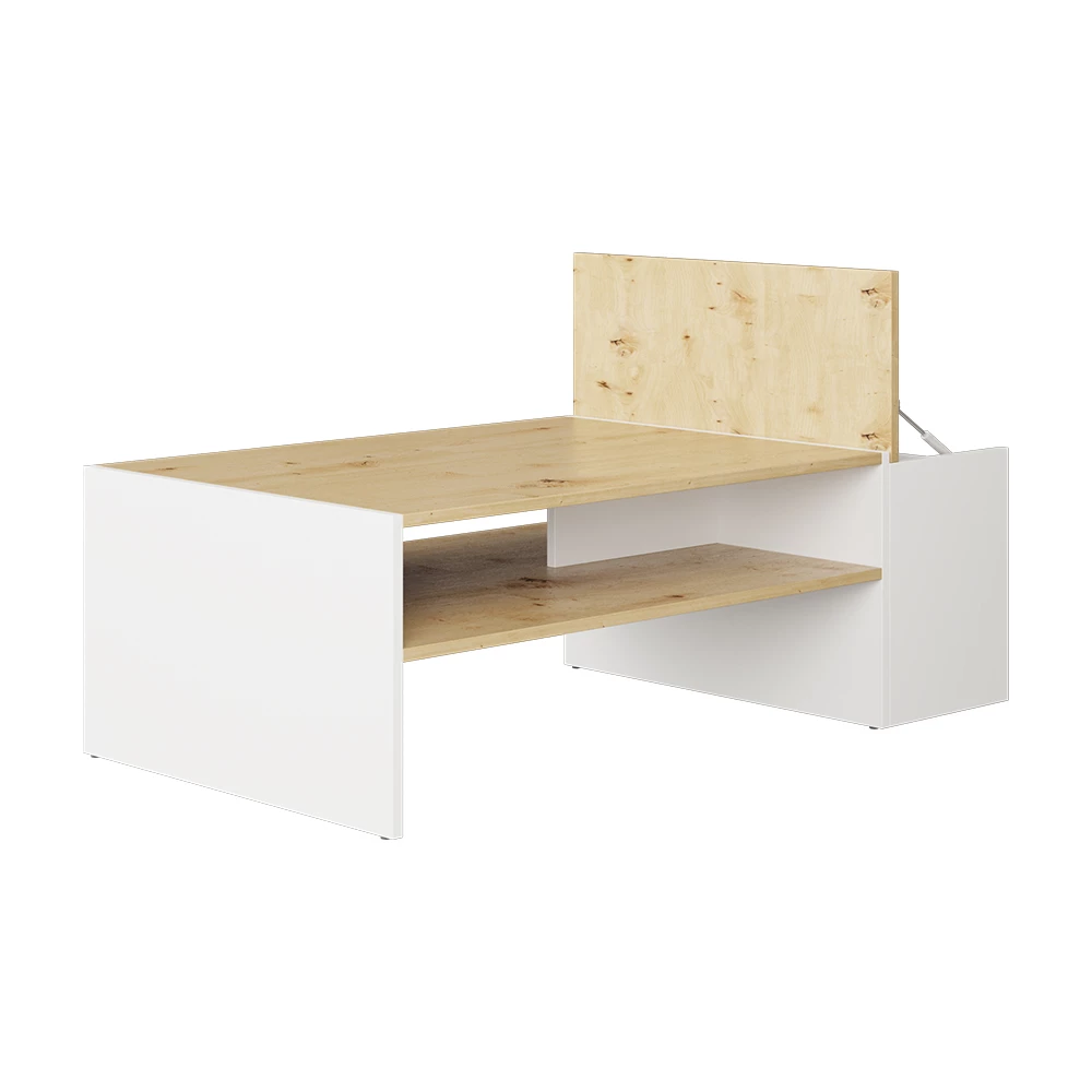Vicco Masă de cafea Stejar artizanal/alb 110x60 cm, Rubby