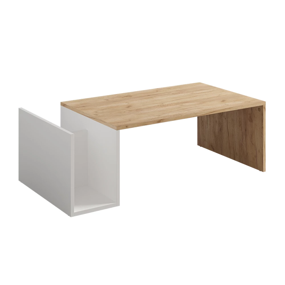 Vicco Masă de cafea Stejar Goldkraft/alb 100x50 cm, Avento