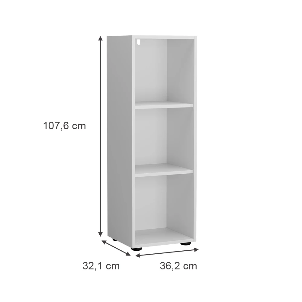 Vicco Kinderregal Weiß 36.2 x 107.6 cm 3 Fächer, Estell