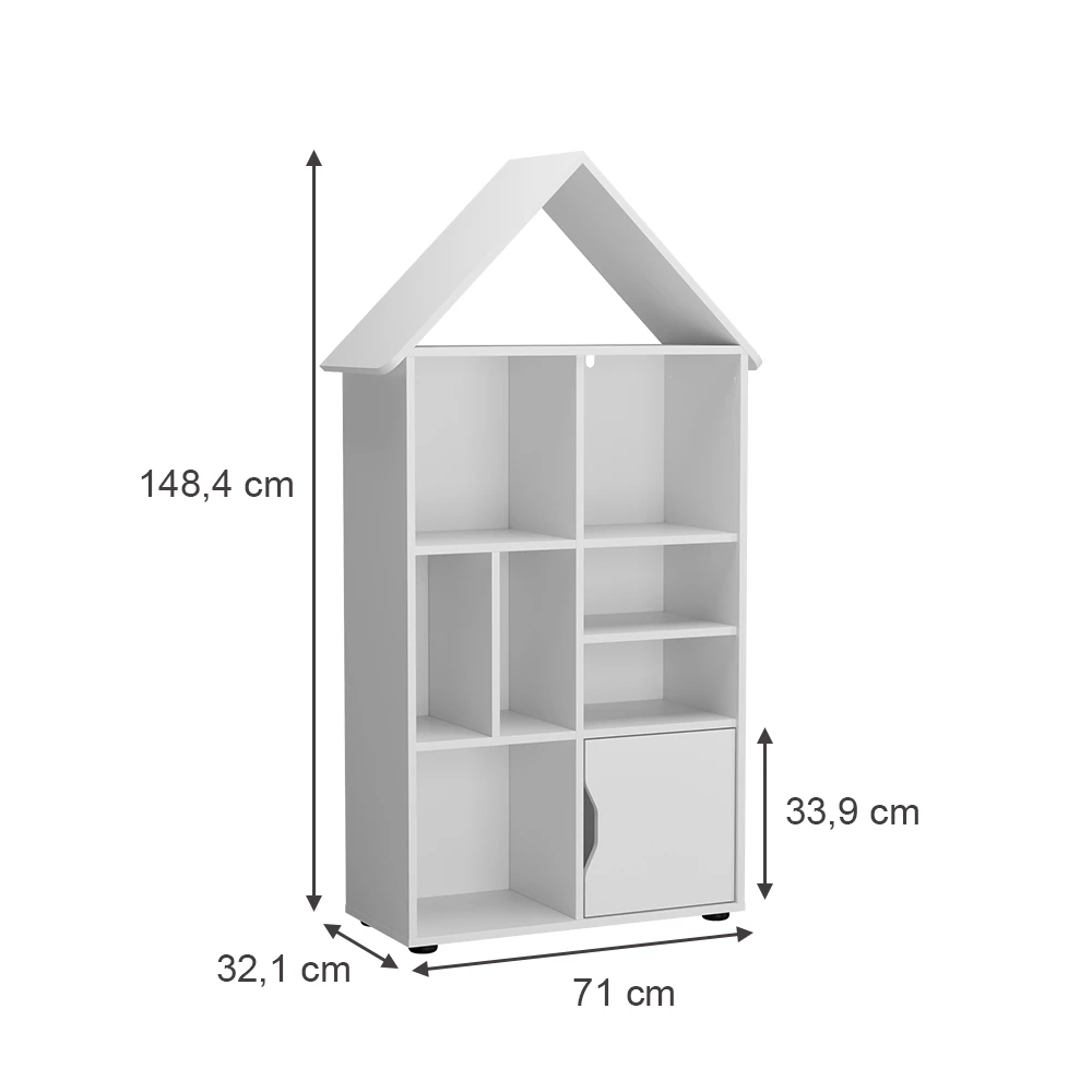Vicco Kinderregal Weiß 71 x 148.4 cm, Estell