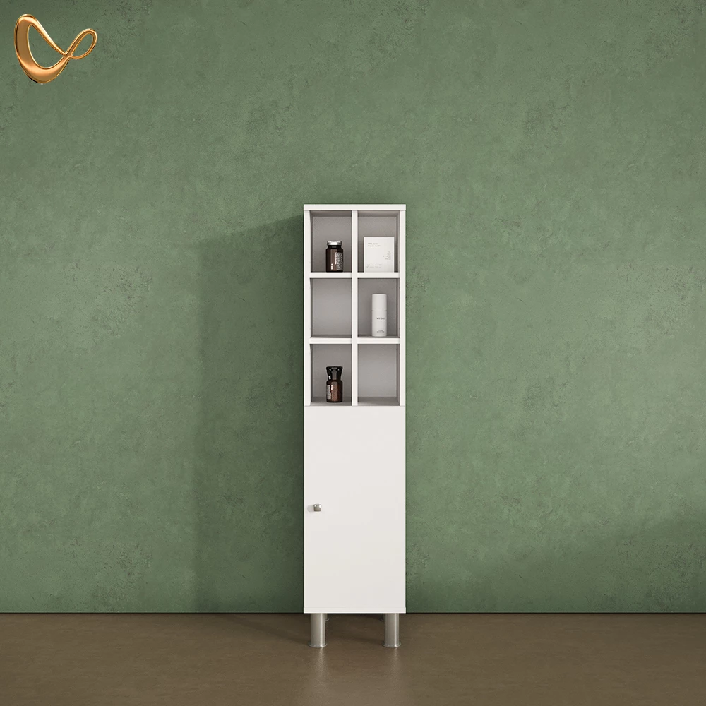 Midischrank Fucino Weiß 30 x 130.6 cm große Tür livinity®