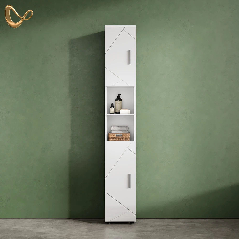 Badschrank Ronco Weiß Hochglanz 30 x 192 cm livinity®