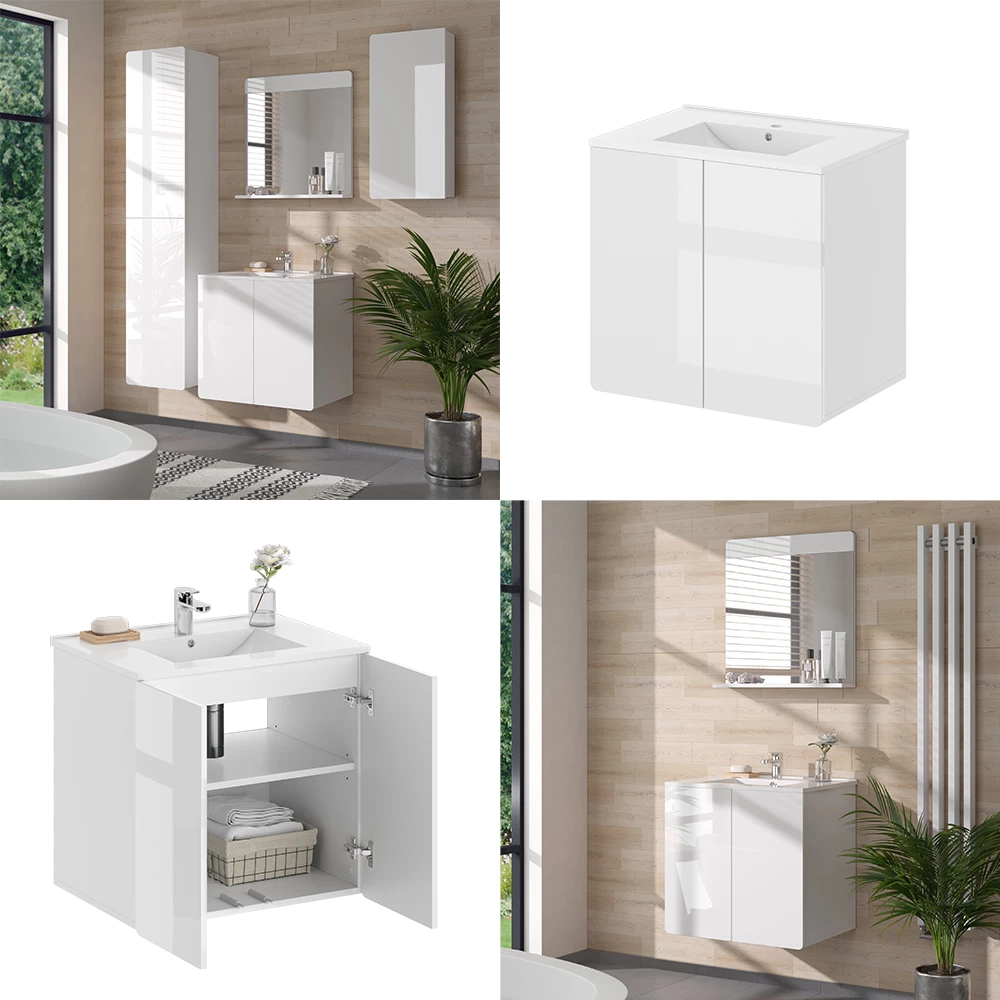 Vicco Conjunto de móveis de casa de banho Branco , Izan