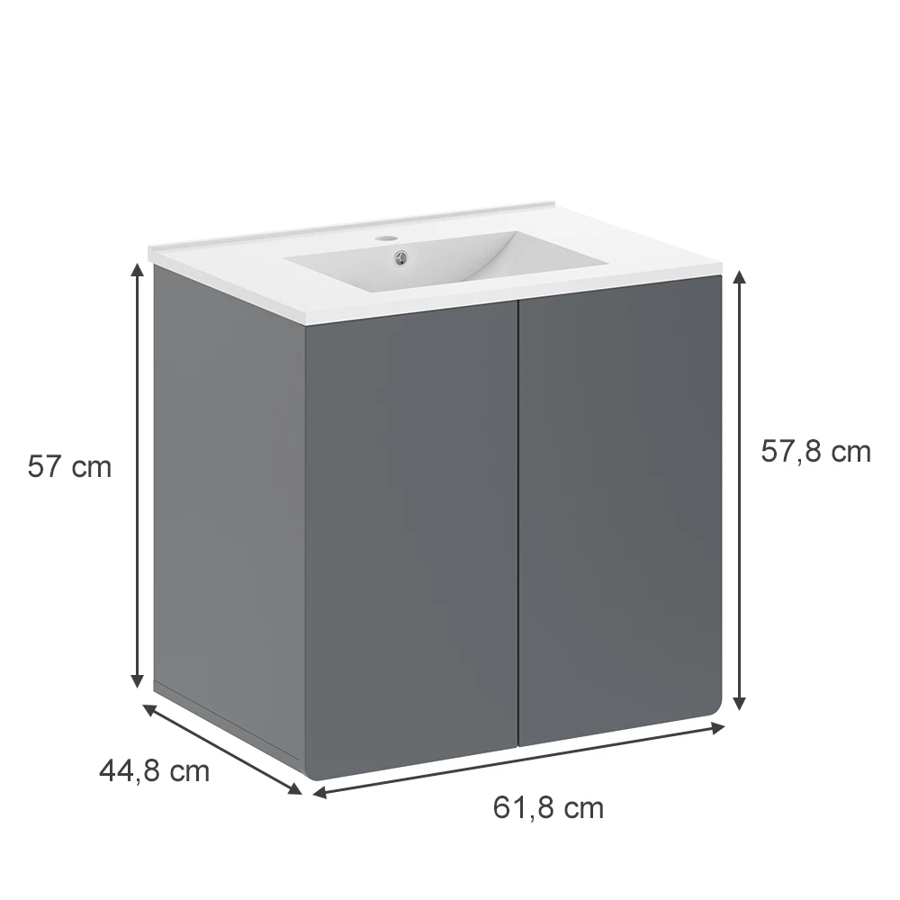 Vicco Mobiletto per lavabo Grigio , Izan