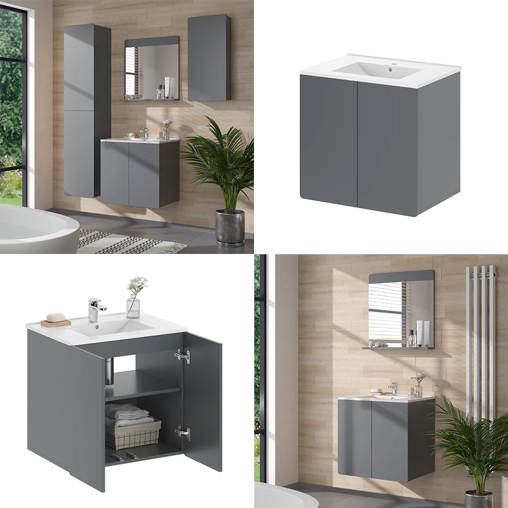 Vicco Set mobilier baie Gri , Izan