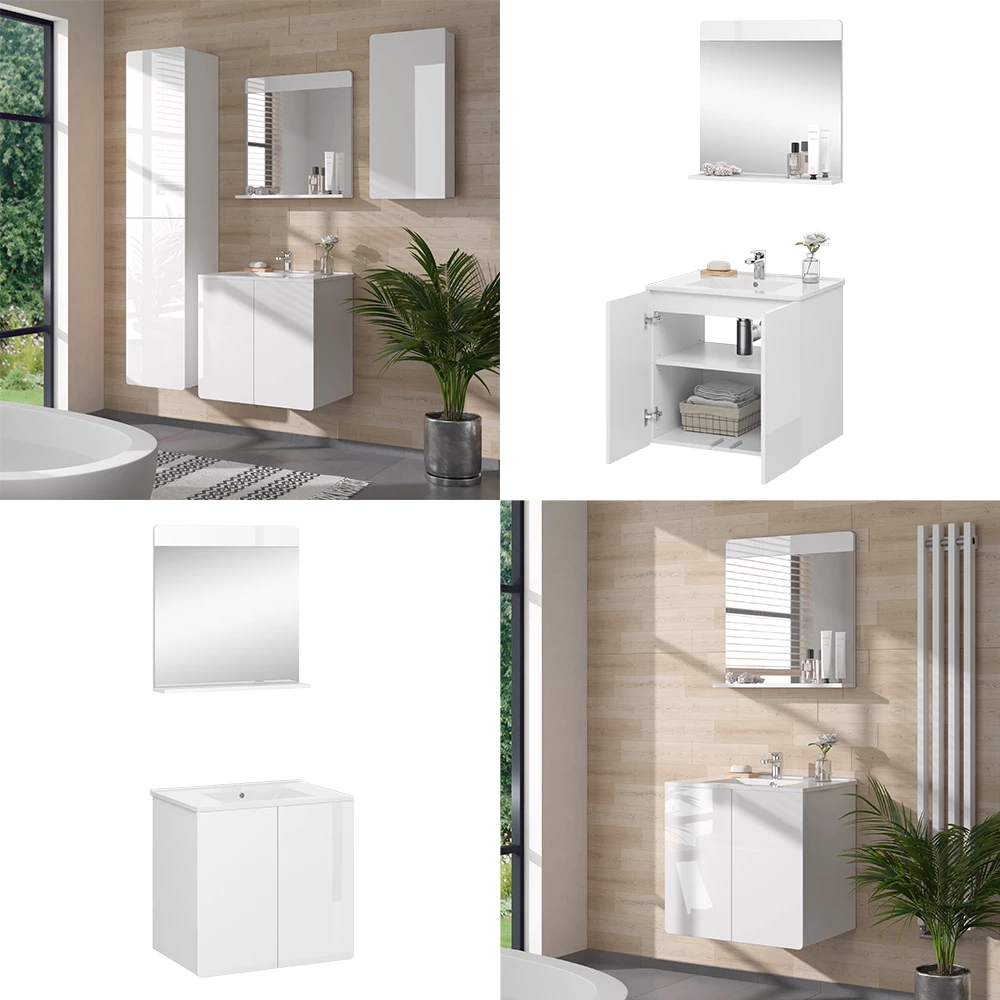Vicco Badkamermeubel set Wit 2 delen, Izan