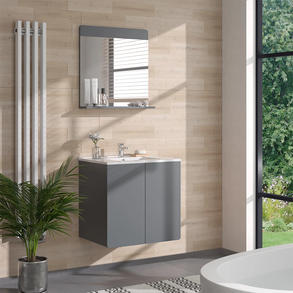 Vicco Conjunto de móveis de casa de banho Cinza , Izan