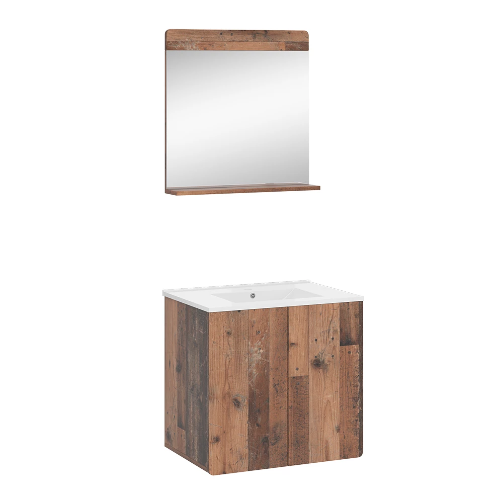 Vicco Set di mobili da bagno Oldstyle 3 parti con specchio, Izan