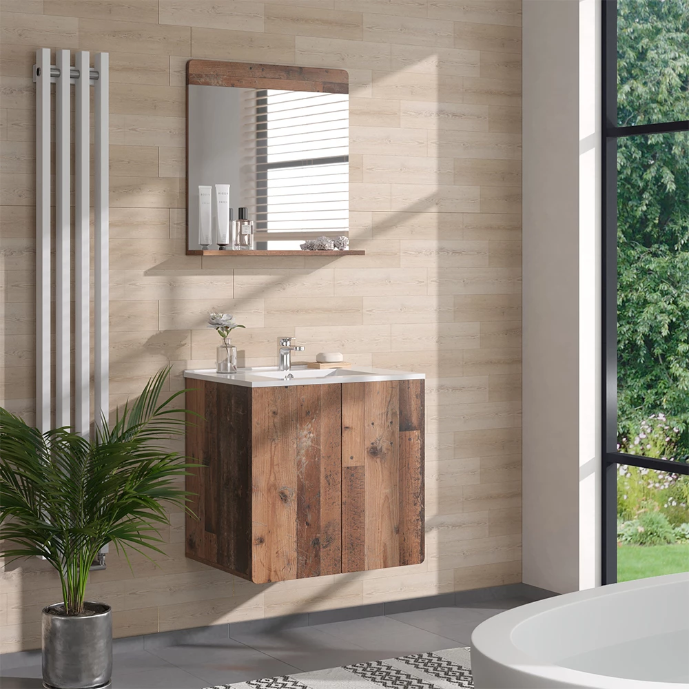 Vicco Set di mobili da bagno Oldstyle 3 parti con specchio, Izan