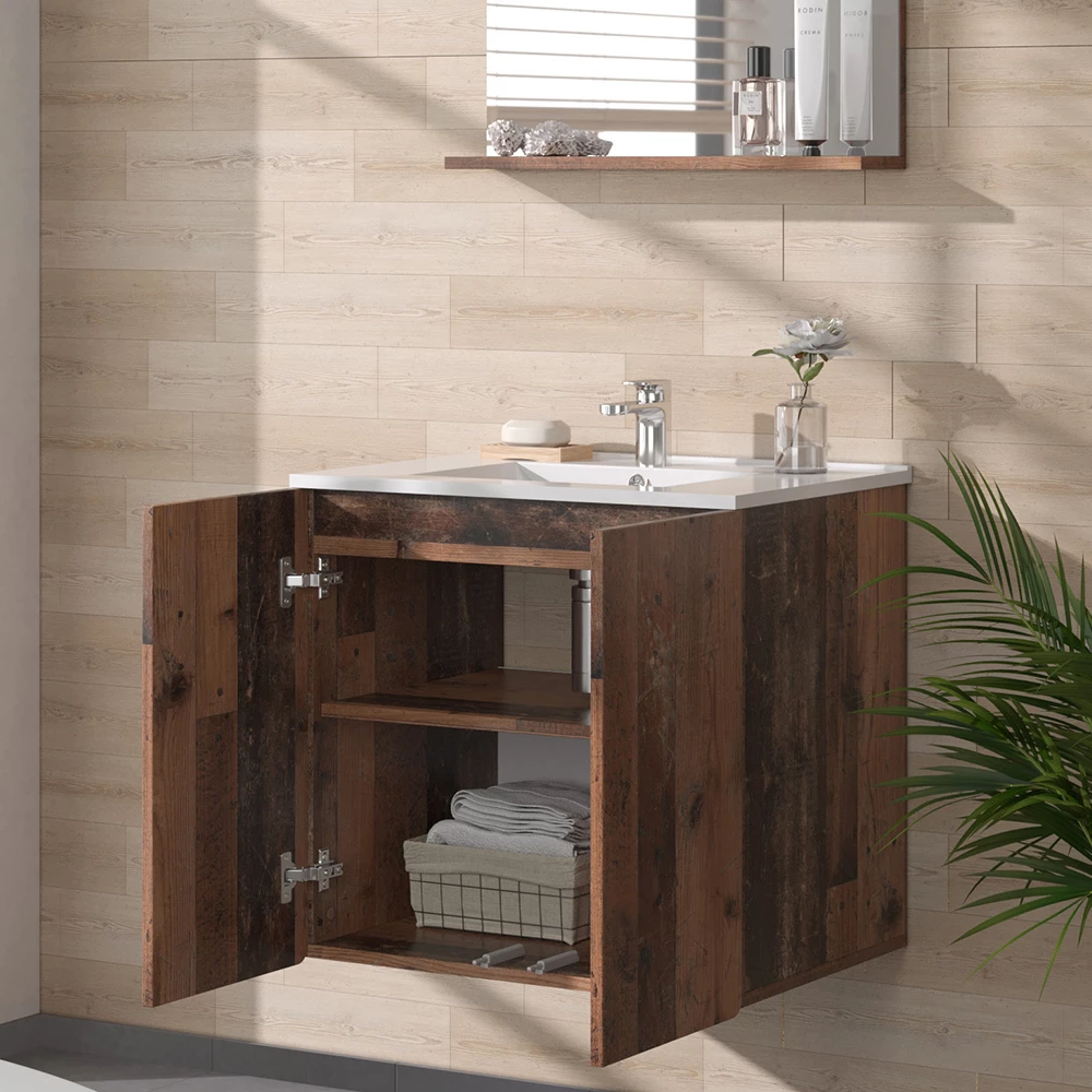 Vicco Set di mobili da bagno Oldstyle 3 parti con specchio, Izan