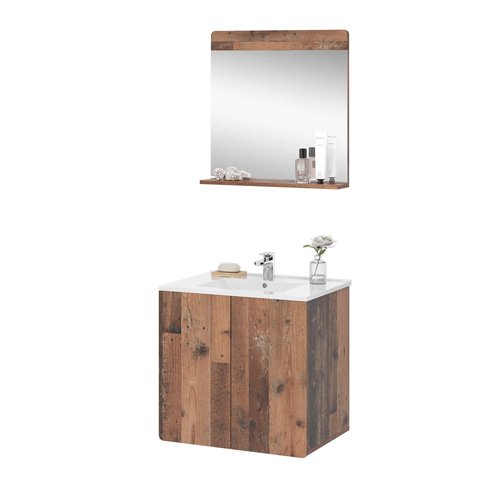 Vicco Set di mobili da bagno Oldstyle 3 parti con specchio, Izan