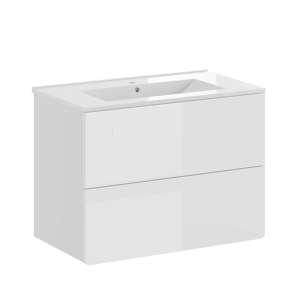 Vicco Badmöbel-Set "Izan", Weiß Hochglanz, 2 Teile