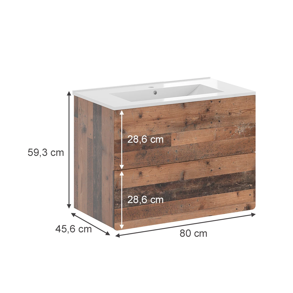 Vicco Badkamermeubelset Oldstyle 2-delig, Izan