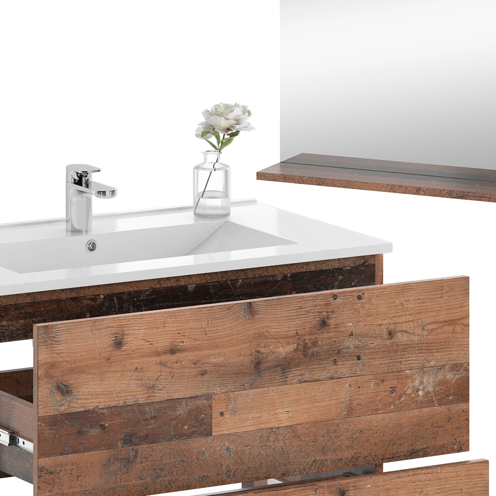 Vicco Badkamermeubelset Oldstyle 3 delen met spiegel, Izan