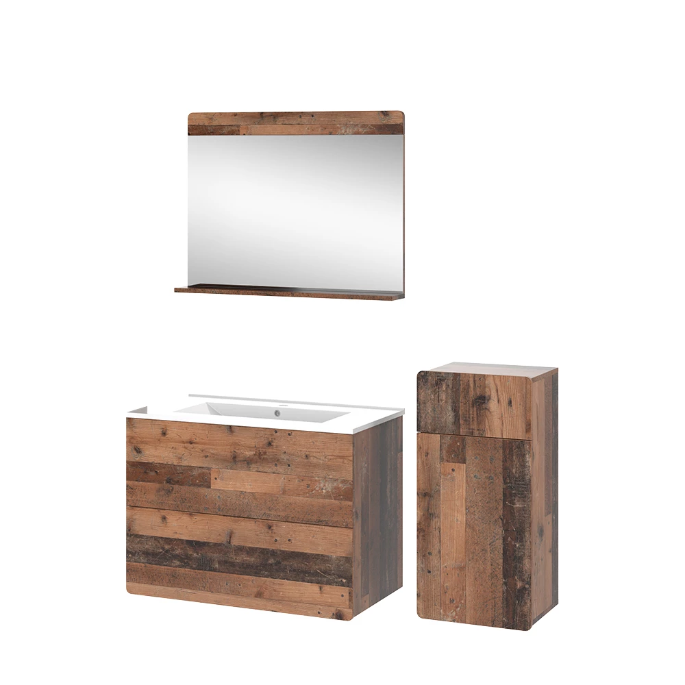 Vicco Set di mobili da bagno Oldstyle 4 pezzi con unità midi, Izan