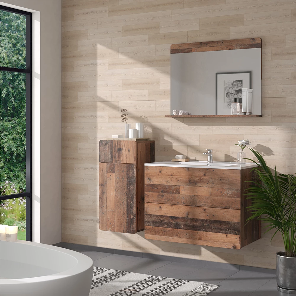 Vicco Set di mobili da bagno Oldstyle 4 pezzi con unità midi, Izan