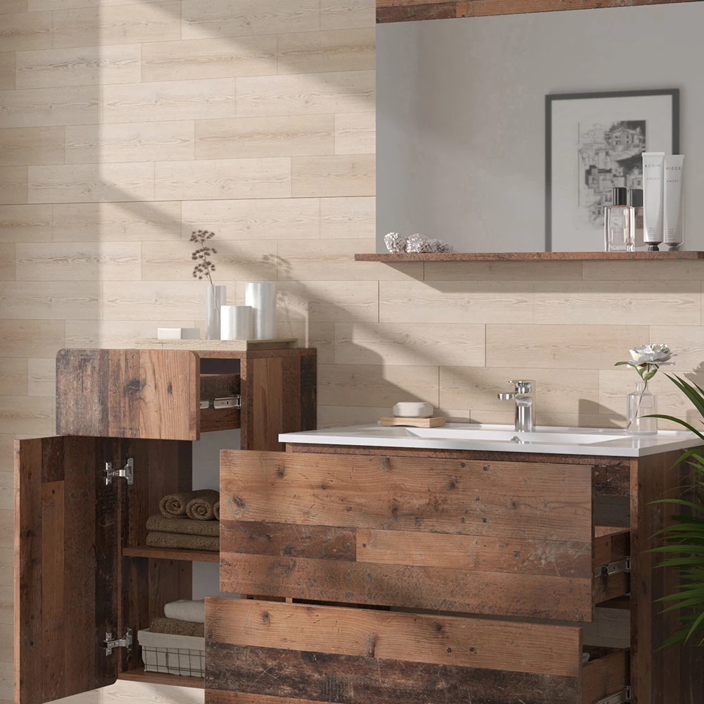 Vicco Set di mobili da bagno Oldstyle 4 pezzi con unità midi, Izan