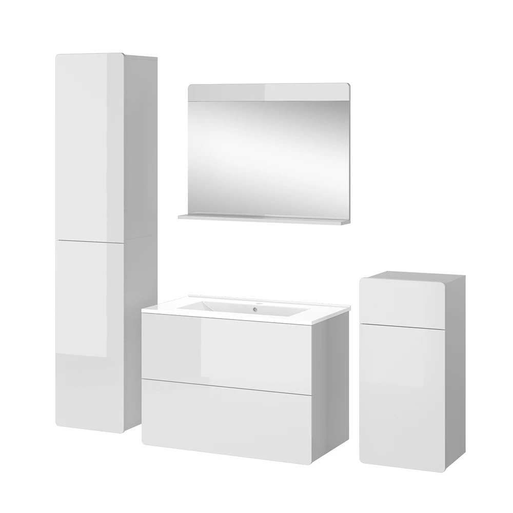 Vicco Badmöbel-Set "Izan", Weiß, 5 Teile