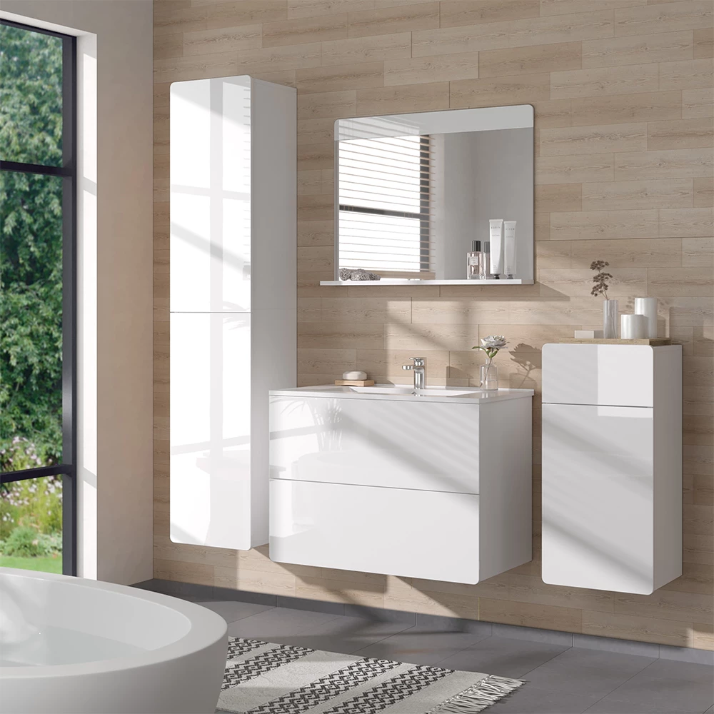 Vicco Set di mobili da bagno "Izan", Bianco, 5 parti
