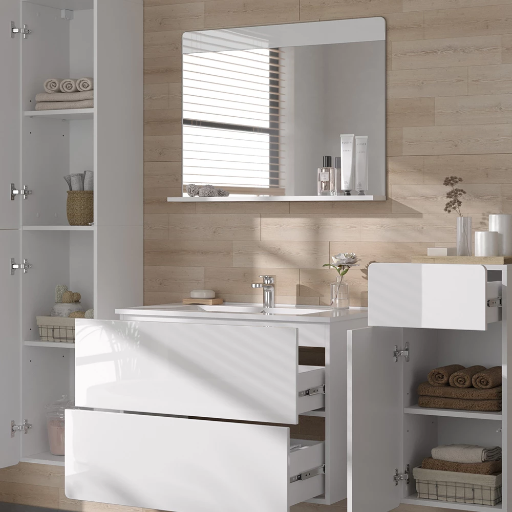 Vicco Set di mobili da bagno "Izan", Bianco, 5 parti