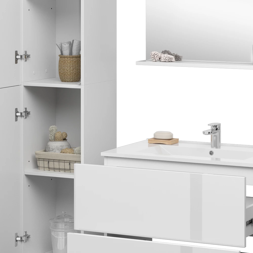 Vicco Set di mobili da bagno "Izan", Bianco, 5 parti