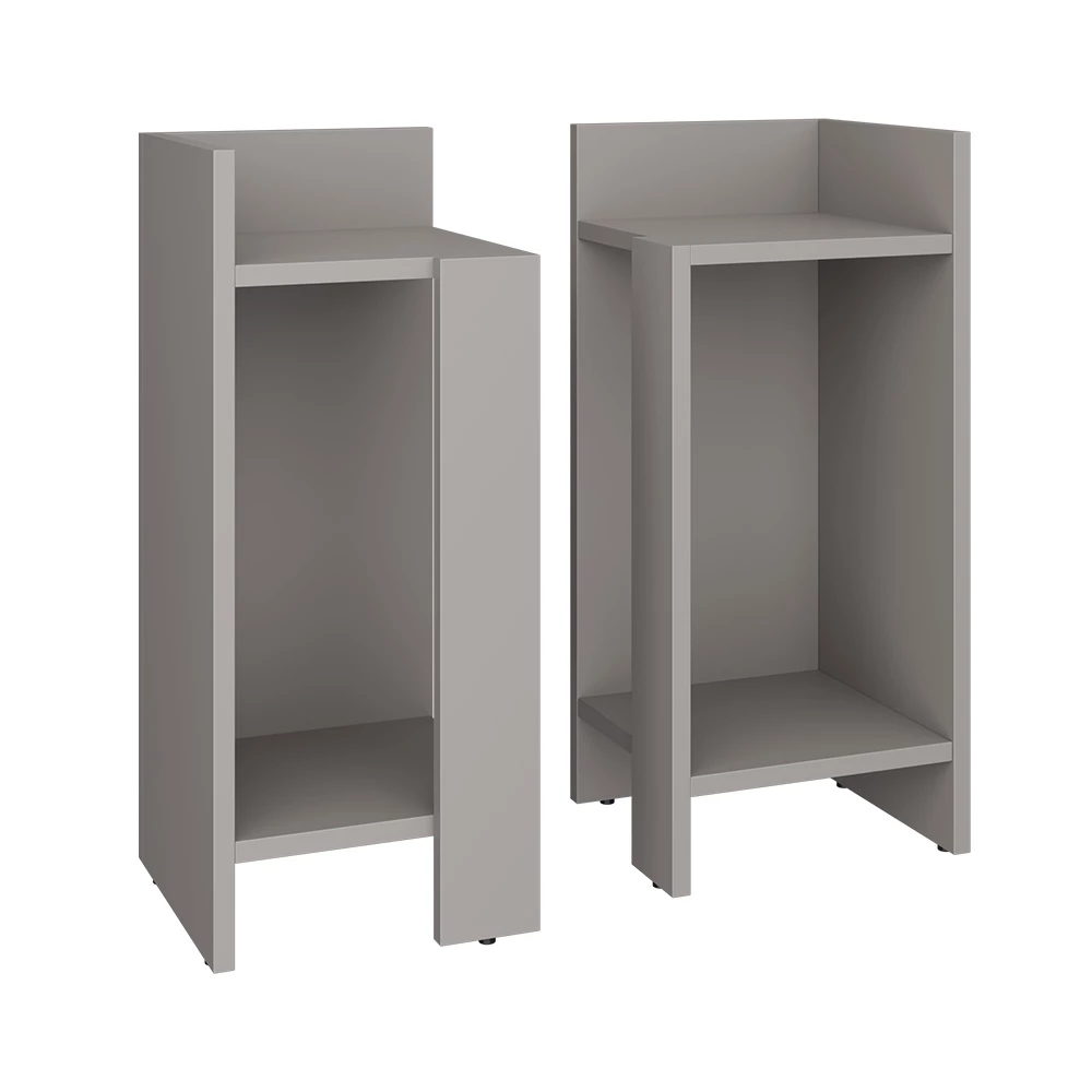 Vicco Nachttisch Greige 27 x 60 cm 2er-Set, Lenar
