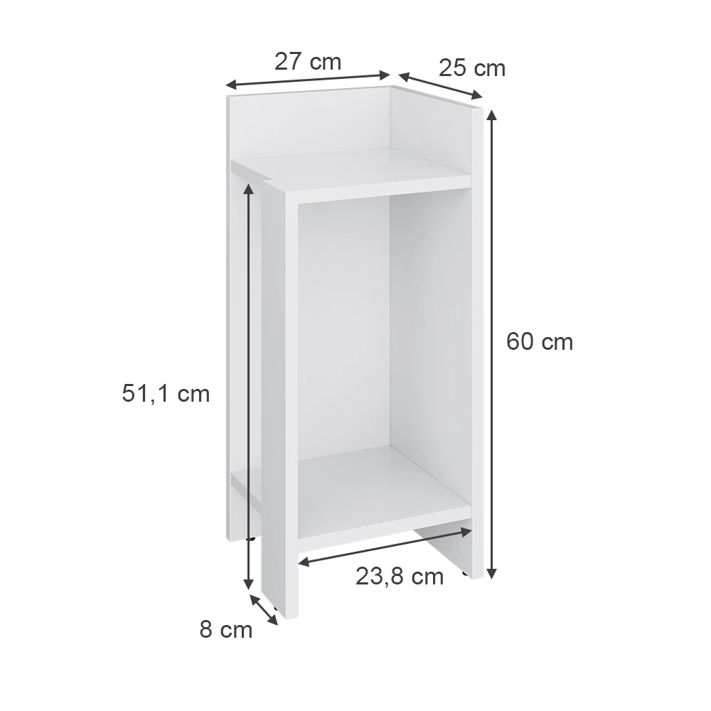 Vicco Nachttisch bijelo 27 x 60 cm 2er-Set, Lenar