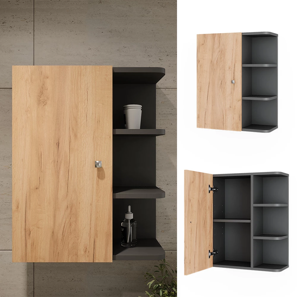 Vicco Seinäkiinnitteinen vaatekaappi antrasiitti 47.2x59.2 cm, Fynn