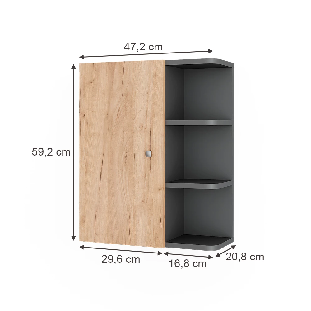 Vicco Hängeschrank Anthrazit 47.2 x 59.2 cm, Fynn