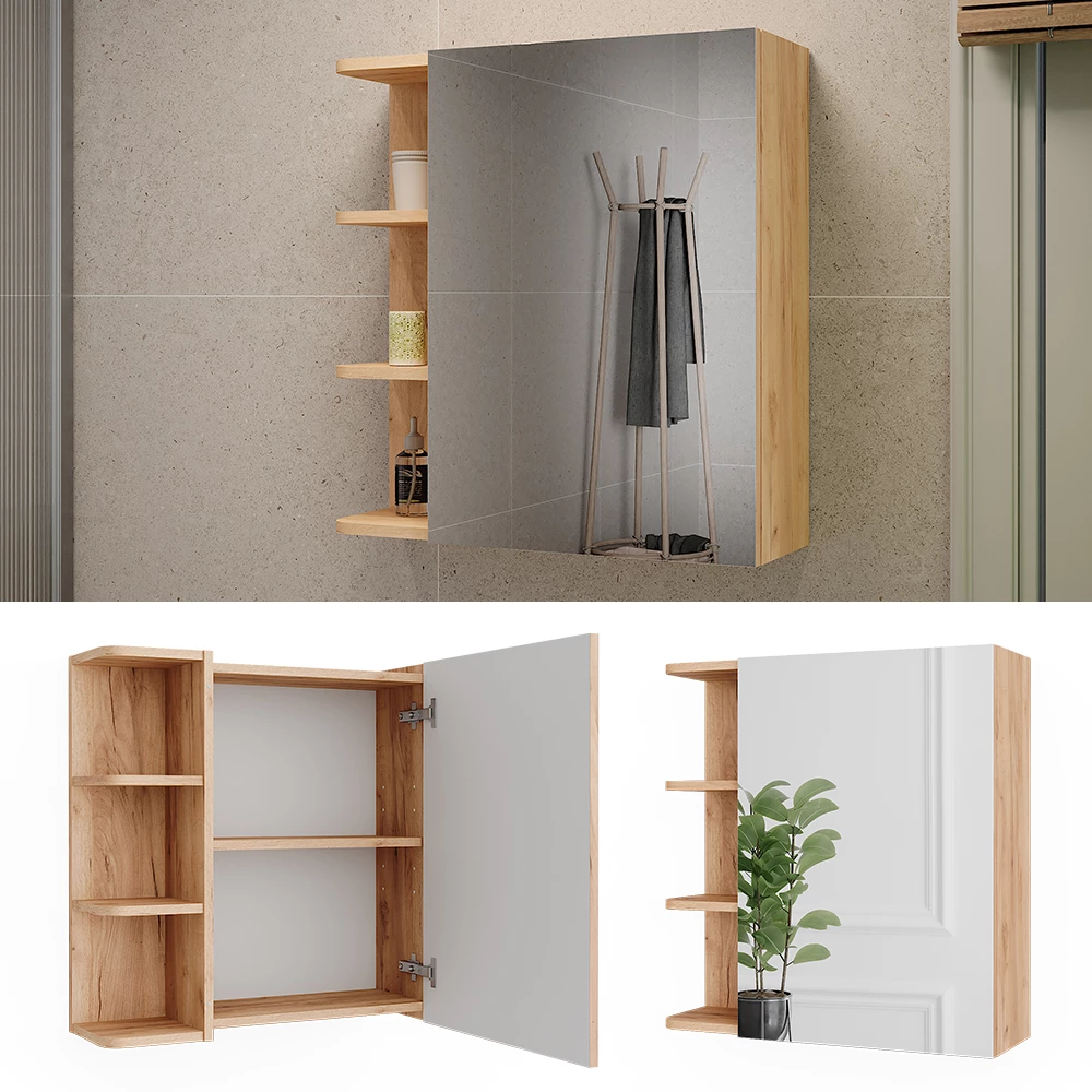 Vicco Badspiegelschrank hrast Goldkraft 62 x 64 cm, Fynn