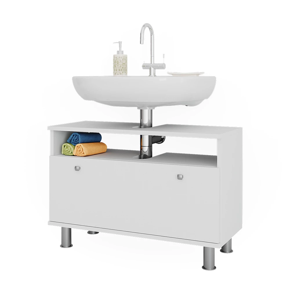 Vicco Waschbeckenunterschrank Weiß 80.2 x 54 cm mit Schublade, Fynn