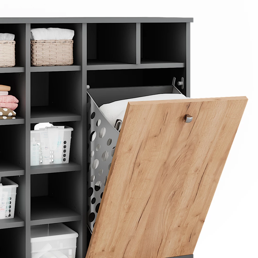 Vicco Wäscheschrank Anthrazit/Goldkraft Eiche 78.4 x 91.6 cm, Fynn