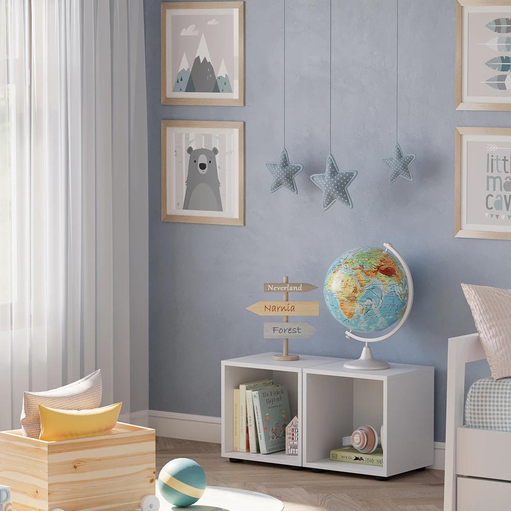 Vicco Scaffale per bambini "Estell", Bianco, 36.4 x 38.2 cm Set di 2