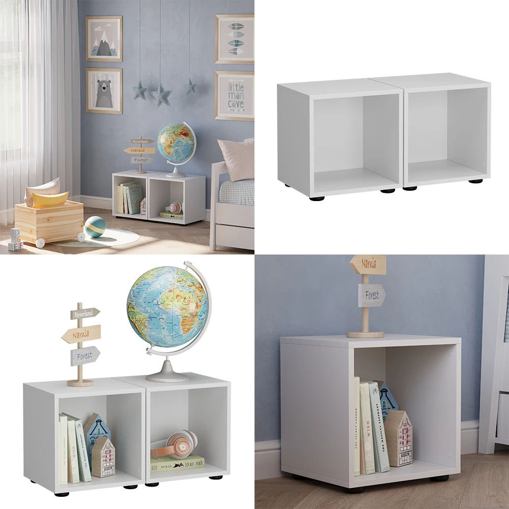 Vicco Scaffale per bambini "Estell", Bianco, 36.4 x 38.2 cm Set di 2