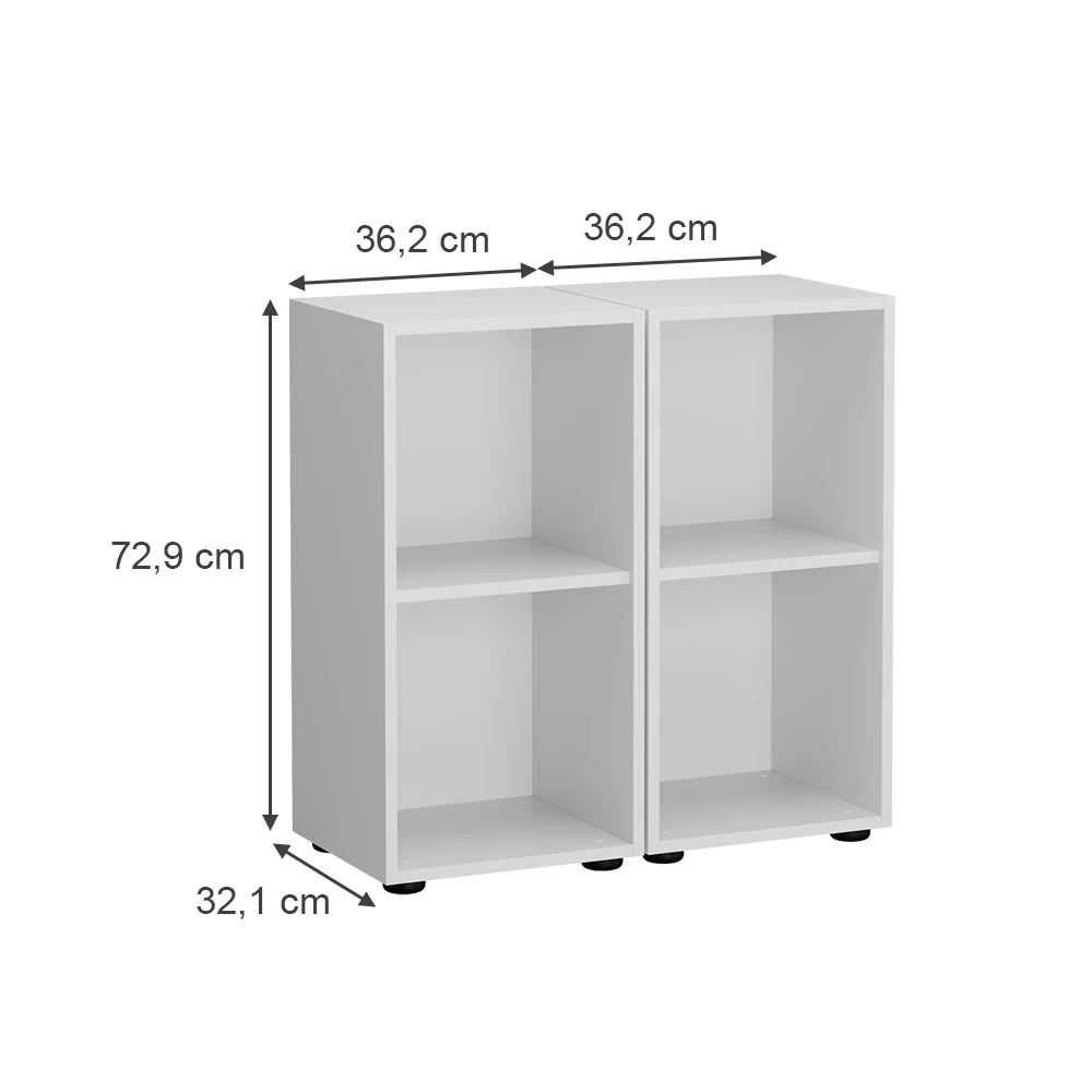 Vicco Scaffale per bambini "Estell", Bianco, 71 x 38.2 cm Set di 2
