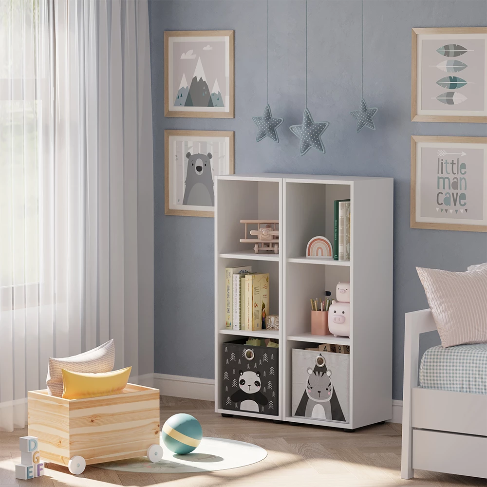 Vicco Scaffale per bambini "Estell", Bianco, 105.6 x 38.2 cm Set di 2