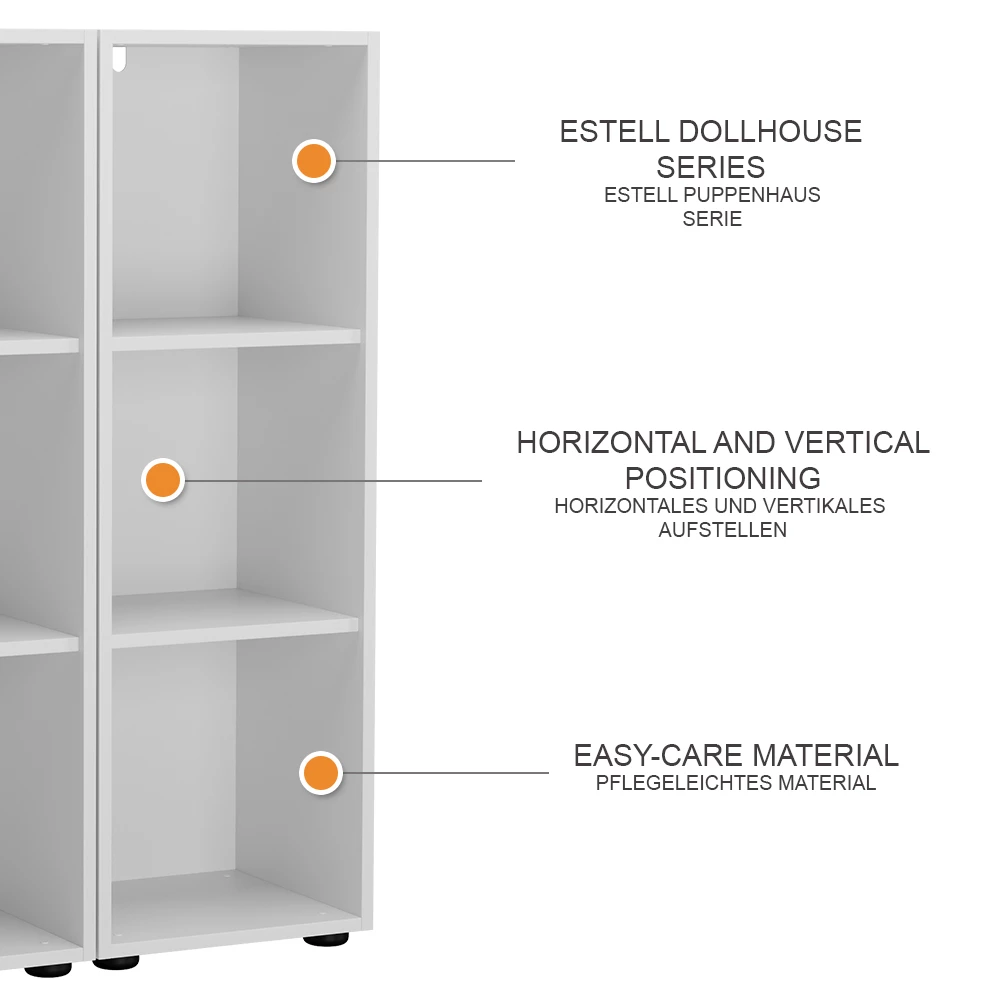 Vicco Scaffale per bambini "Estell", Bianco, 105.6 x 38.2 cm Set di 2