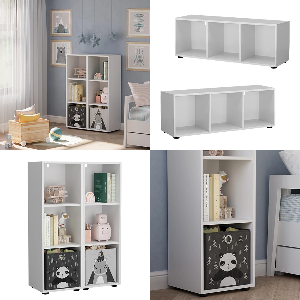 Vicco Scaffale per bambini "Estell", Bianco, 105.6 x 38.2 cm Set di 2