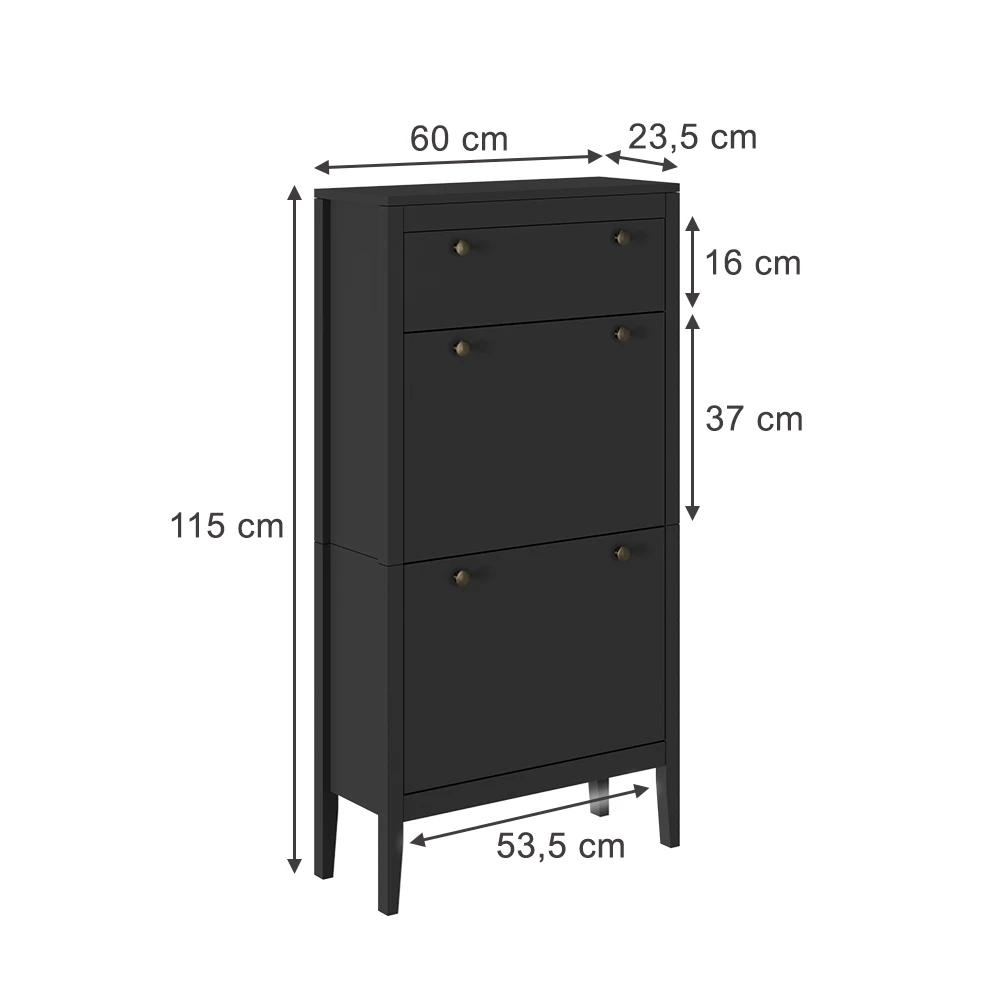 Vicco Schuhschrank Preto 60x115 cm, Aron