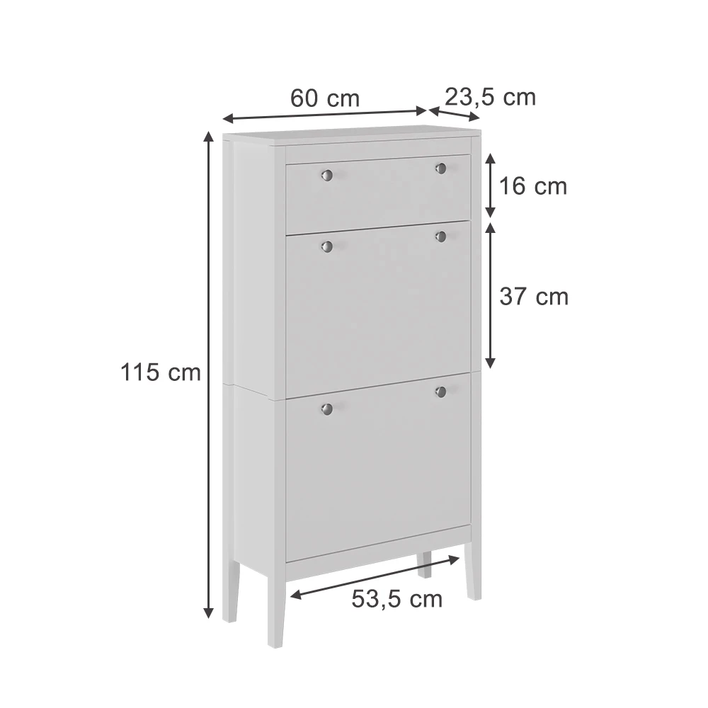 Vicco Skoskåp Vit 60x115 cm, Aron