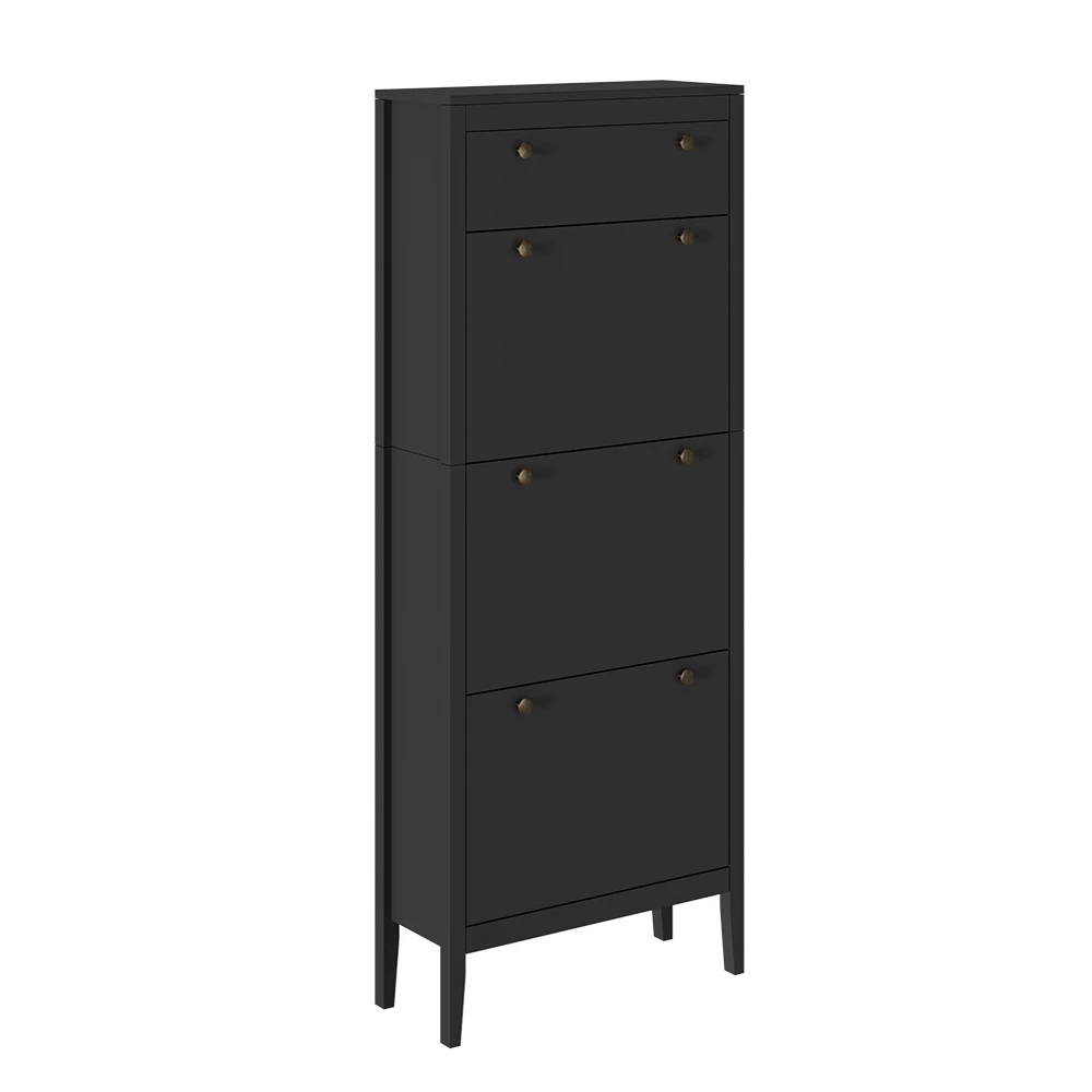 Vicco Omara za čevlje Črna 60 x 153 cm , 3 predali, Aron