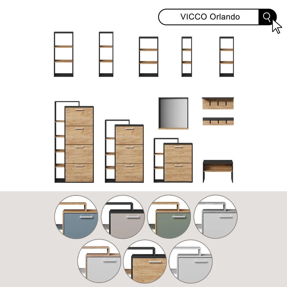 Vicco Skokurv Goldkraft eg/blå 80 x 90 cm, Orlando